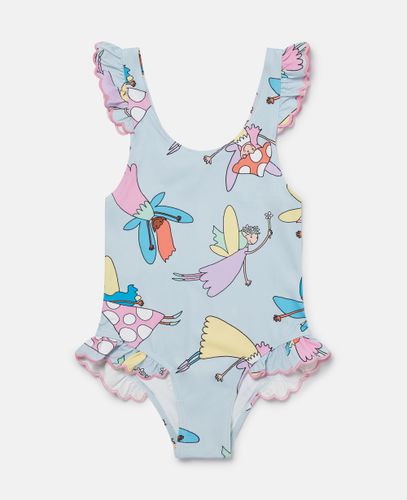 Fairies Print Frilled Swimsuit, , Size: 4 - Stella McCartney - Modalova