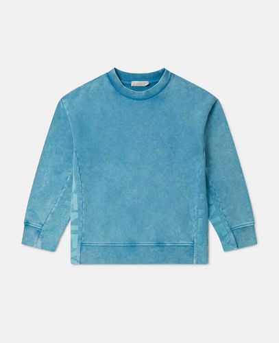 Logo Tape Acid Wash Sweatshirt, Donna, , Taglia: 12 - Stella McCartney - Modalova