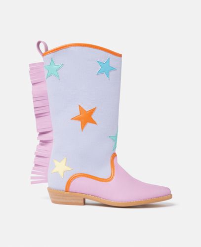 Stivali da cowboy con frange e stampa di stelle, Donna, , Taglia: 38 - Stella McCartney - Modalova