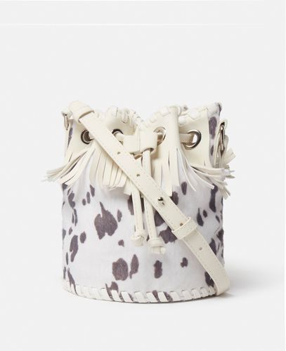 Bucket Bag mit Fransen und Kuhmuster, Frau - Stella McCartney - Modalova