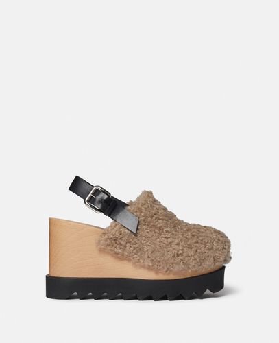 Elyse Plateau-Clogs mit Slingback-Riemen und Teddy-Material, Frau, , Größe: 38 - Stella McCartney - Modalova