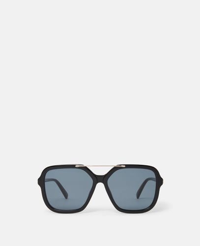 Oversized Square Metal Bar Sunglasses, Woman - Stella McCartney - Modalova