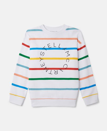 Logo Striped Sweatshirt, Woman, , Size: 10 - Stella McCartney - Modalova