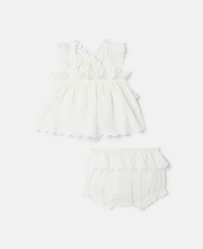 Set canotta e calzoncini in pizzo sangallo, Donna, , Taglia: 9m - Stella McCartney - Modalova