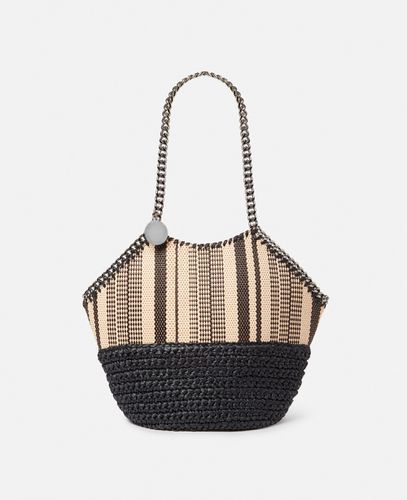 Tote media Falabella a righe in rafia, Donna - Stella McCartney - Modalova