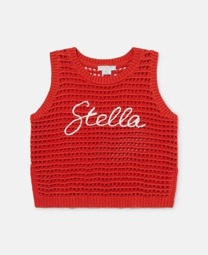 Top Senza Maniche all'Uncinetto con Ricamo Stella, Donna, , Taglia: 14 - Stella McCartney - Modalova