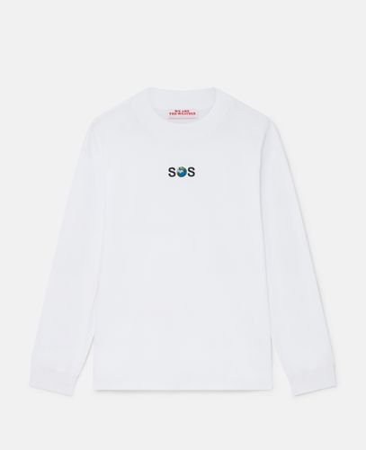 SOS Embroidered Long-Sleeve T-Shirt, Donna, , Taglia: L - Stella McCartney - Modalova