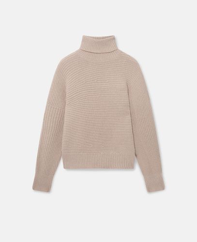 Cape-Pullover aus regeneriertem Kaschmir in Rippenstrick, Frau, , Größe: L - Stella McCartney - Modalova