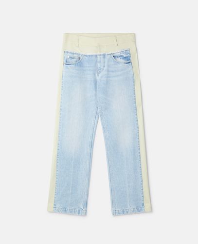 Jeans a gamba dritta con pannelli bicolore, Donna, /Écru, Taglia: 28 - Stella McCartney - Modalova