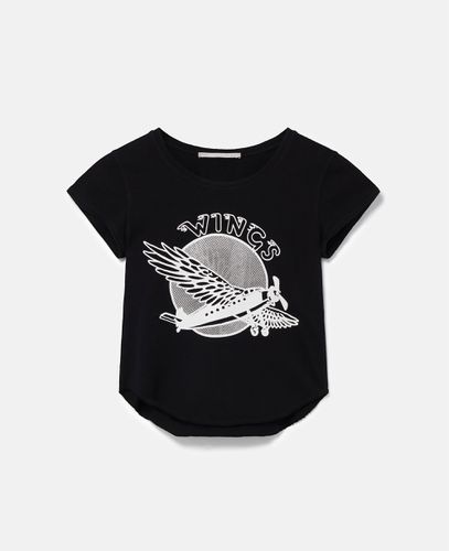 T-shirt da neonato in cotone con ali grafiche, Donna, , Taglia: M - Stella McCartney - Modalova