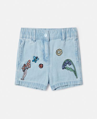 Woodland Friends Elasticated Denim Shorts, Woman, , Size: 6m - Stella McCartney - Modalova