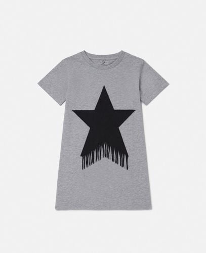 T-Shirt-Kleid mit Fransen und Stern-Motiv, Frau, , Größe: 3 - Stella McCartney - Modalova