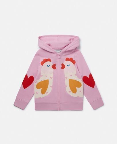 Felpa Grafica con Zip Gallina, Donna, , Taglia: 10 - Stella McCartney - Modalova