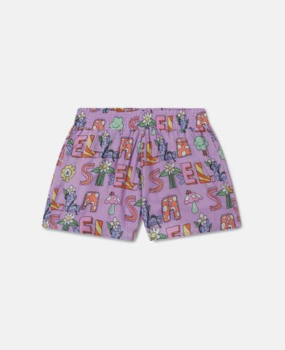 Stella Woodland Lettering Elasticated Shorts, , Size: 8 - Stella McCartney - Modalova
