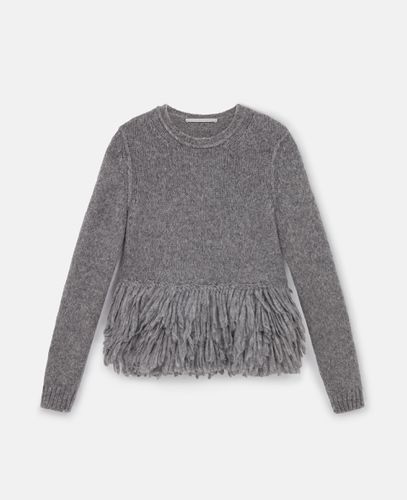 Maglia in Lana con Peplo di Piume, Donna, , Taglia: L - Stella McCartney - Modalova