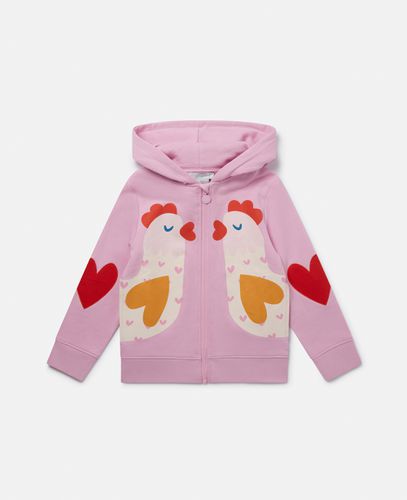 Sweatshirt mit Reissverschluss und Huhn-Motiven, Frau, , Größe: 2 - Stella McCartney - Modalova