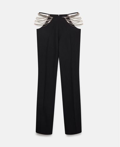 Pantaloni a vita bassissima con catene, Donna, , Taglia: 44 - Stella McCartney - Modalova