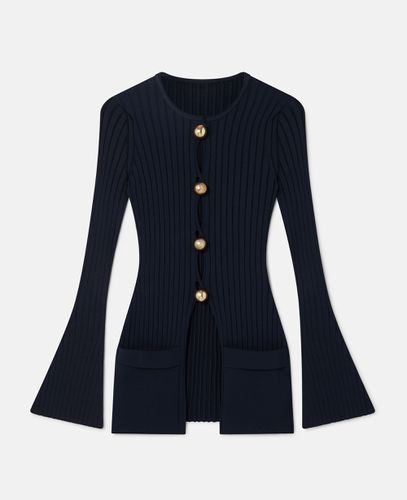 Cardigan a Maniche Lunghe e a Coste, Donna, , Taglia: L - Stella McCartney - Modalova