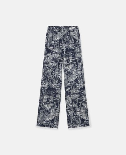 Pyjama-Hose aus Seide mit Fungi Forest Print, Frau, , Größe: 38 - Stella McCartney - Modalova