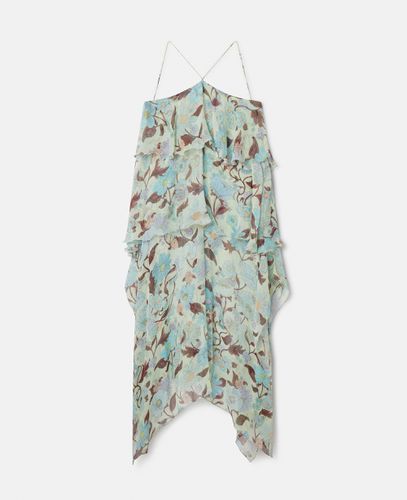 Abito all'americana in chiffon di seta con stampa Lady Garden, Donna, , Taglia: 38 - Stella McCartney - Modalova