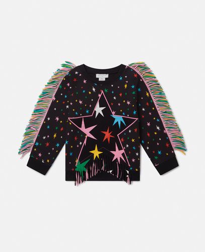 Star Pattern Fringe Sweatshirt, Woman, , Size: 10 - Stella McCartney - Modalova