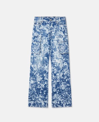 Jeans cargo con stampa di animali della foresta, Donna, , Taglia: 28 - Stella McCartney - Modalova