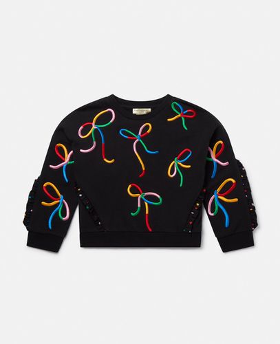 Sweatshirt mit Schleifen-Print und Rueschen, Frau, , Größe: 2 - Stella McCartney - Modalova