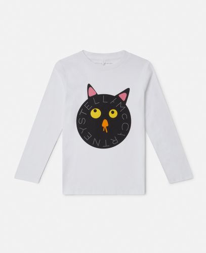 Spooky Cat Logo Long-Sleeve T-Shirt, Woman, , Size: 5 - Stella McCartney - Modalova