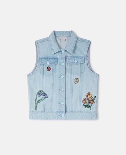 Gilet in denim senza maniche amici del bosco, Donna, , Taglia: 10 - Stella McCartney - Modalova