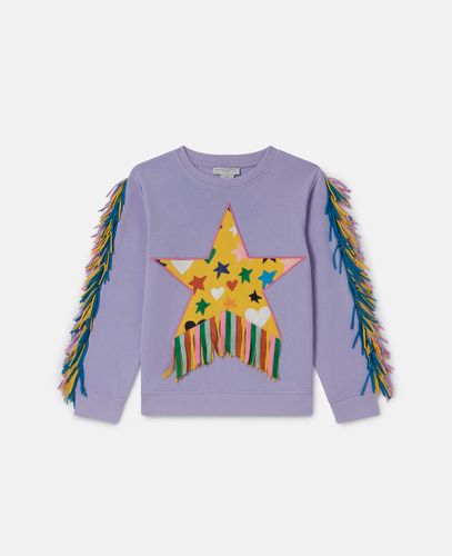 Star Graphic Fringed Sweatshirt, Woman, , Size: 14h - Stella McCartney - Modalova