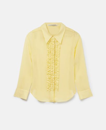 Camicia da smoking di seta trasparente con ruches, Donna, , Taglia: 40 - Stella McCartney - Modalova