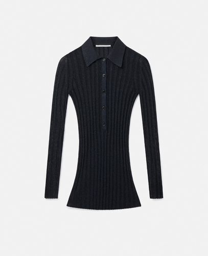 Polo in Lurex a coste, Donna, , Taglia: S - Stella McCartney - Modalova