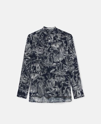 Fungi Forest Print Silk Shirt, Woman, , Size: 42 - Stella McCartney - Modalova