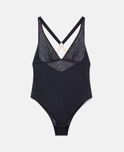 Body in rete con monogramma, Donna, , Taglia: L - Stella McCartney - Modalova