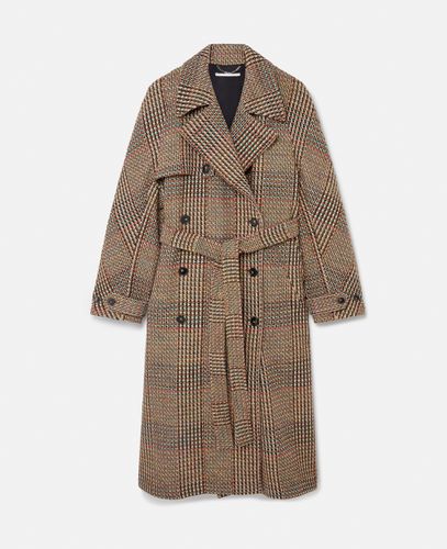Tweed Belted Long Coat, Woman, , Size: 38 - Stella McCartney - Modalova