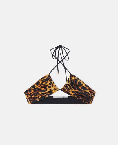 Blurred Cheetah Print Triangle Bikini Top, Woman, , Size: L - Stella McCartney - Modalova