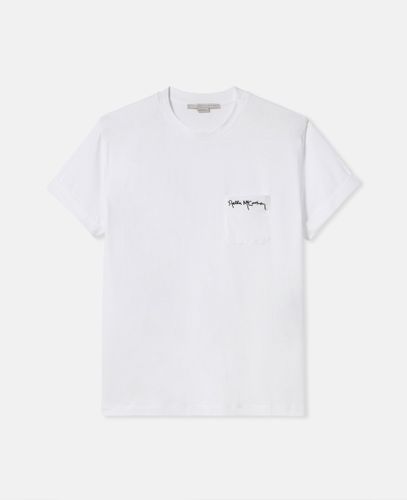 Stella Logo Heart Embroidery T-Shirt, Woman, , Size: M - Stella McCartney - Modalova