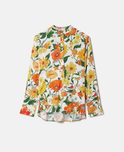 Lady Garden Print Collarless Shirt, Woman, , Size: 40 - Stella McCartney - Modalova
