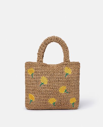 Borsa tote in rafia con girasoli ricamati, Donna - Stella McCartney - Modalova