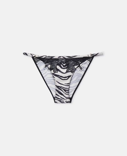 Zebra Print Satin String Bikini Briefs, Woman, /, Size: L - Stella McCartney - Modalova