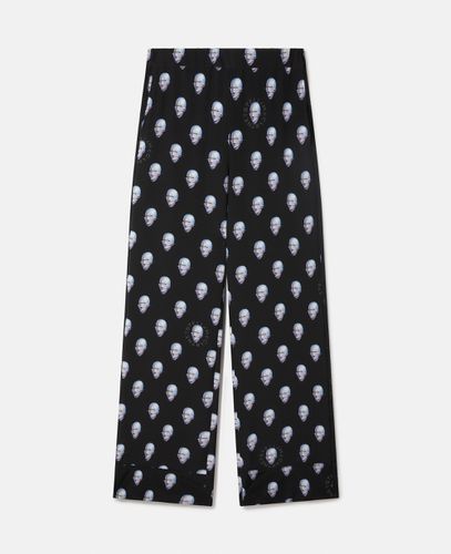 Pyjama-Hose aus Crêpe de Chine mit Sexy Robot-Print, Frau, , Größe: XXS - Stella McCartney - Modalova