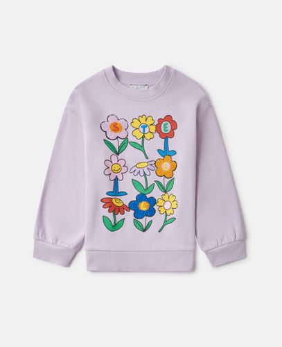 Flower Graphic Crewneck Sweatshirt, , Size: 12 - Stella McCartney - Modalova