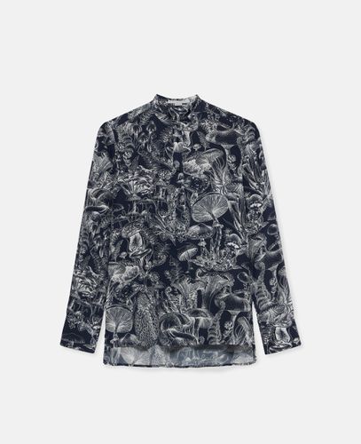 Hemdbluse aus Seide mit Fungi Forest Print, Frau, , Größe: 34 - Stella McCartney - Modalova