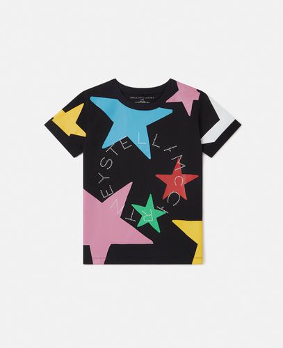 T-Shirt mit Stern-Motiven und Logo, Frau, , Größe: 3 - Stella McCartney - Modalova