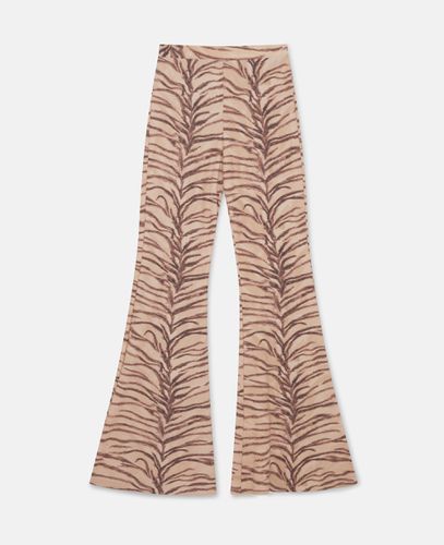 Schlaghose mit hoher Taille und Tiger Print, Frau, , Größe: M - Stella McCartney - Modalova