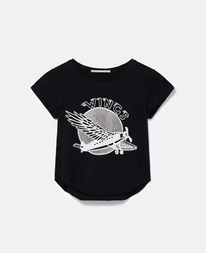 Baby-T-Shirt aus Baumwolle mit Wings-Grafik, Frau, , Größe: XS - Stella McCartney - Modalova