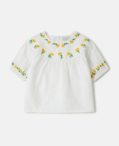 Flower Embroidery Puff Sleeve Top, Donna, , Taglia: 5 - Stella McCartney - Modalova