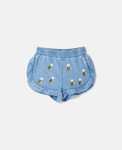 Bumblebee Embroidery Denim Shorts, Woman, , Size: 24m - Stella McCartney - Modalova