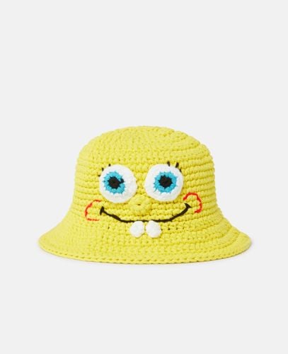 Cappello a Secchiello all'Uncinetto con Grafica Sponge Bob, Donna, , Taglia: S - Stella McCartney - Modalova