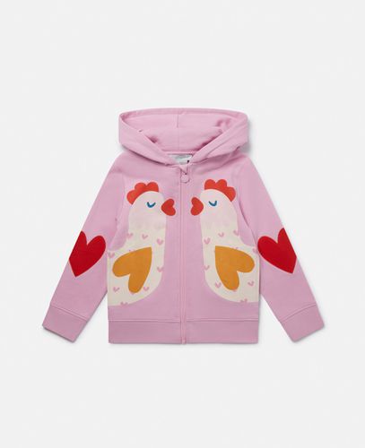 Sweatshirt mit Reissverschluss und Huhn-Motiven, Frau, , Größe: 3 - Stella McCartney - Modalova